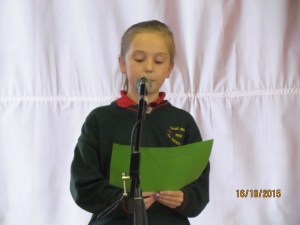 Eva reading the Proclamation