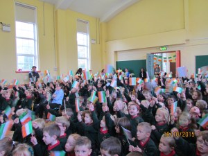 Lots of excited flag wavers!